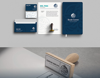 A branding suite for "PT.FISH WORLD INTERNATIONAL