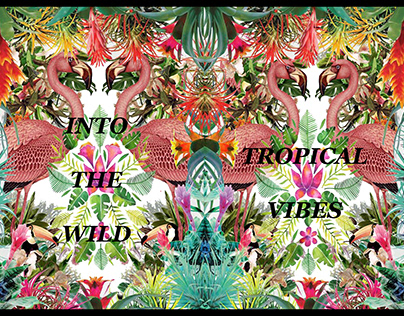 Tropical Prints With Gold Pasting