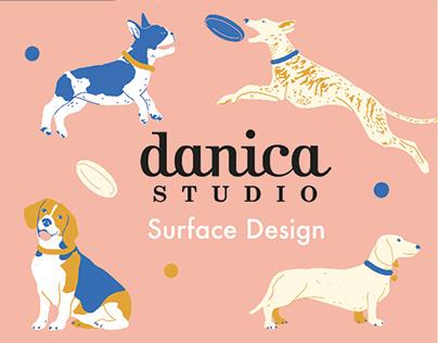 Dog Pattern Surface Design for Danica Studio