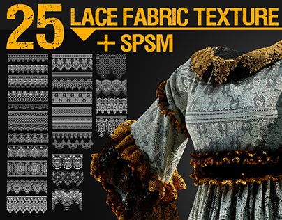 25 lace fabric texture_vol_01 - trim, texture, PBR