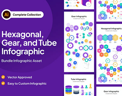 Hexagonal, Gear, & Tube Infographic Asset