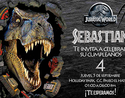 Invitación cumpleaños Jurassic World