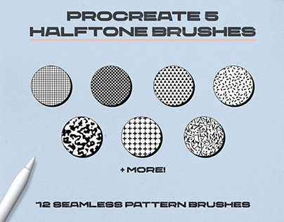 12 Free Seamless Halftone Procreate Brushes