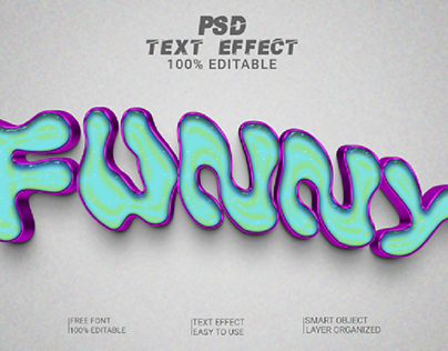 3d Text Effect PSD File Funny
