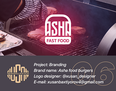 "Asha foods" burger seti uchun tayyorlangan logotip