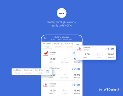 VOKA Flight booking UI KIT with Android XML code