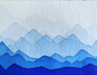 Transparent blue mountain.