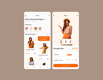 clothing shopping App Design