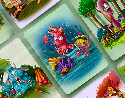 Card game monsters and puzzles