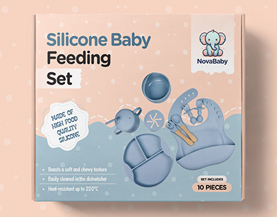 Amazon Packaging Design For Silicone Baby Feeding Set