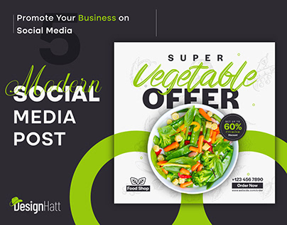 Top 5 Food or Vegetable social media post design