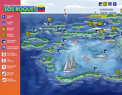 Broshure Mapa Posada Turistica, Los Roques - Venezuela.