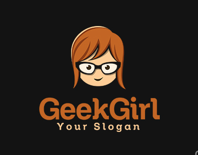 Geek Girl - Character Logo Template