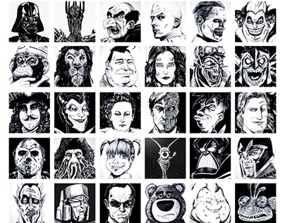 Movie Villains #reto1draw [Ink Illustrations] [x30]