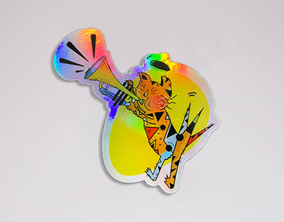 Jazz Cats Holographic Stickers