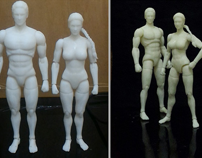 3d Printed Male and Female Action Figure