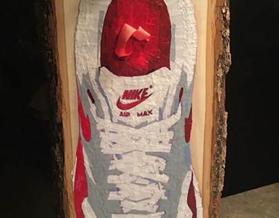 Nike Air Max washi tape on wood