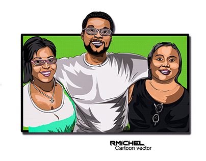 Bro & Sis and niece in this cartoon vector rmichel