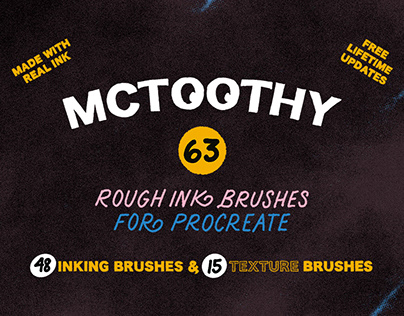 McToothy - Rough Ink Brushes For Procreate
