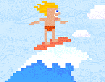 Pixel Love Art goes to surfing to Australia