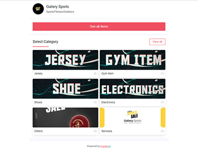 Gallery Sports Web Application