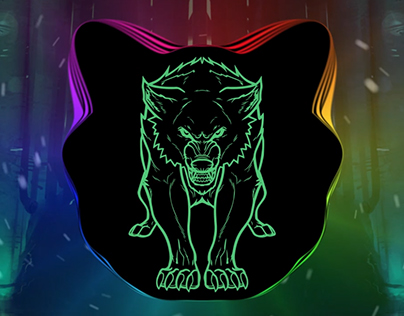 Wolf logo and music visualizer.