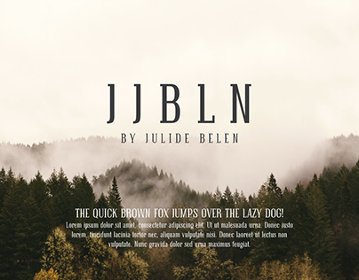 JJBLN Regular:
Narrow, elegant, slab serif font.
