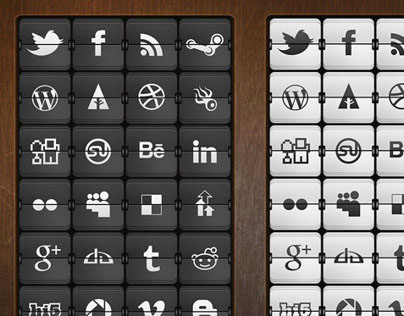 Web Icons - Flip Clock Social Icons