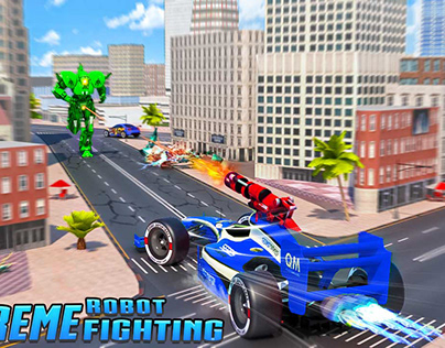 Formula Car Robot City Battle