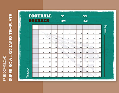 Free Super Bowl Squares With Numbers Template