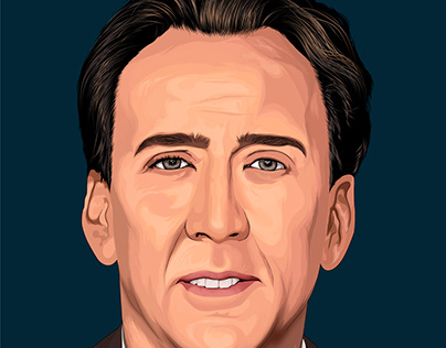 Nicolas Cage Vector Portrait Illustration