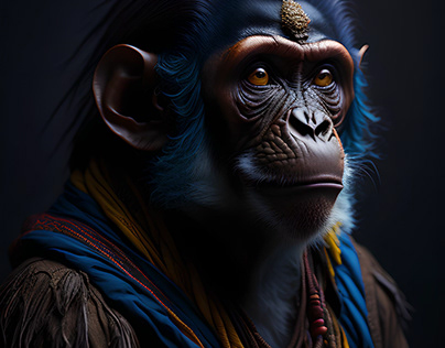 Captivating Portrait of a Monkey in Native Indian