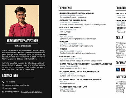Resume - Serveshwar Pratap Singh