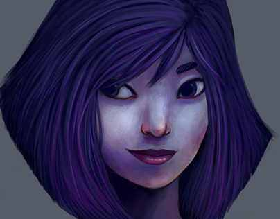 Violeta, ilustración digital de rostro