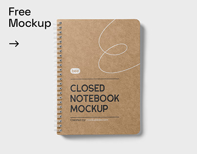 Free Closed Notebook Mockup