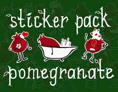 Sticker pack pomegranate