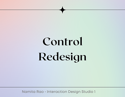 Project thumbnail - Control Redesign Process Book