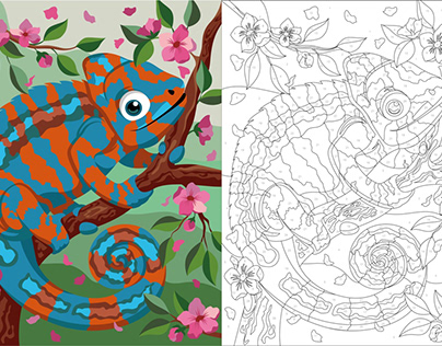 Coloring pages by numbers for children