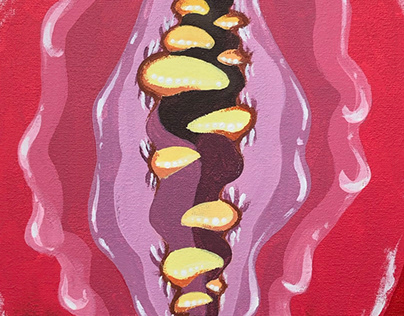 “Vagina Dentata”, acrylic&canvas, 30x40