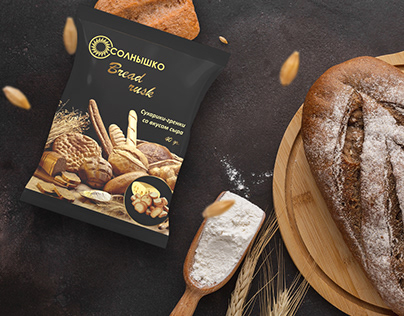 Packaging design for croutons. Дизайн упаковки гренок
