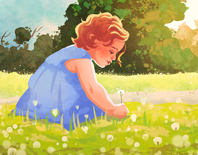 Child In A Field - Procreate Illustration