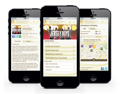 Overture Center for the Arts Mobile Website