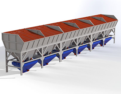 6 Aggregate Hoppers, capacity of each one 12 m3.