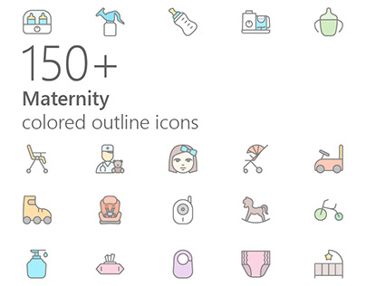 Maternity colored outline iconset