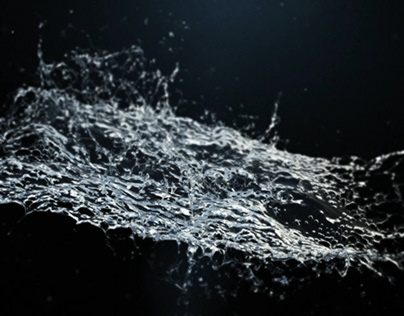 Water splashing logo animation