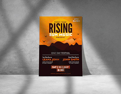 Rising sun music festival poster