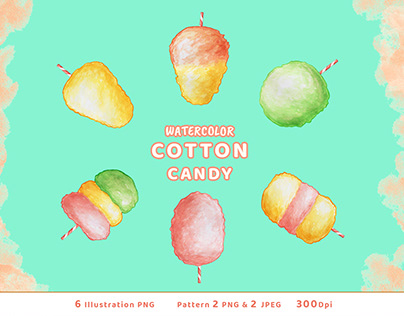 Watercolor Cotton Candy