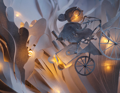 Astrid (Paper sculpture and light installation)