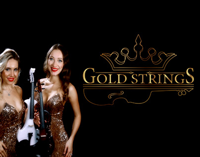 Логотип для струнного дуэта | Gold strings duo.