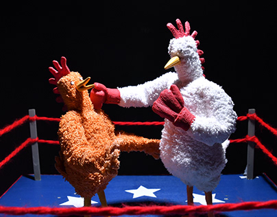 Chicken Fight Puppets